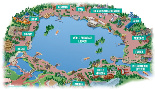 Mapa del Parque Disney Epcot en Orlando